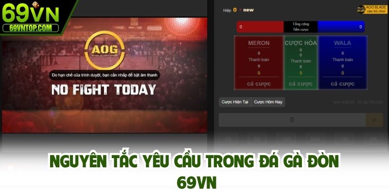 Nguyên tắc yêu cầu trong đá gà đòn 69vn
